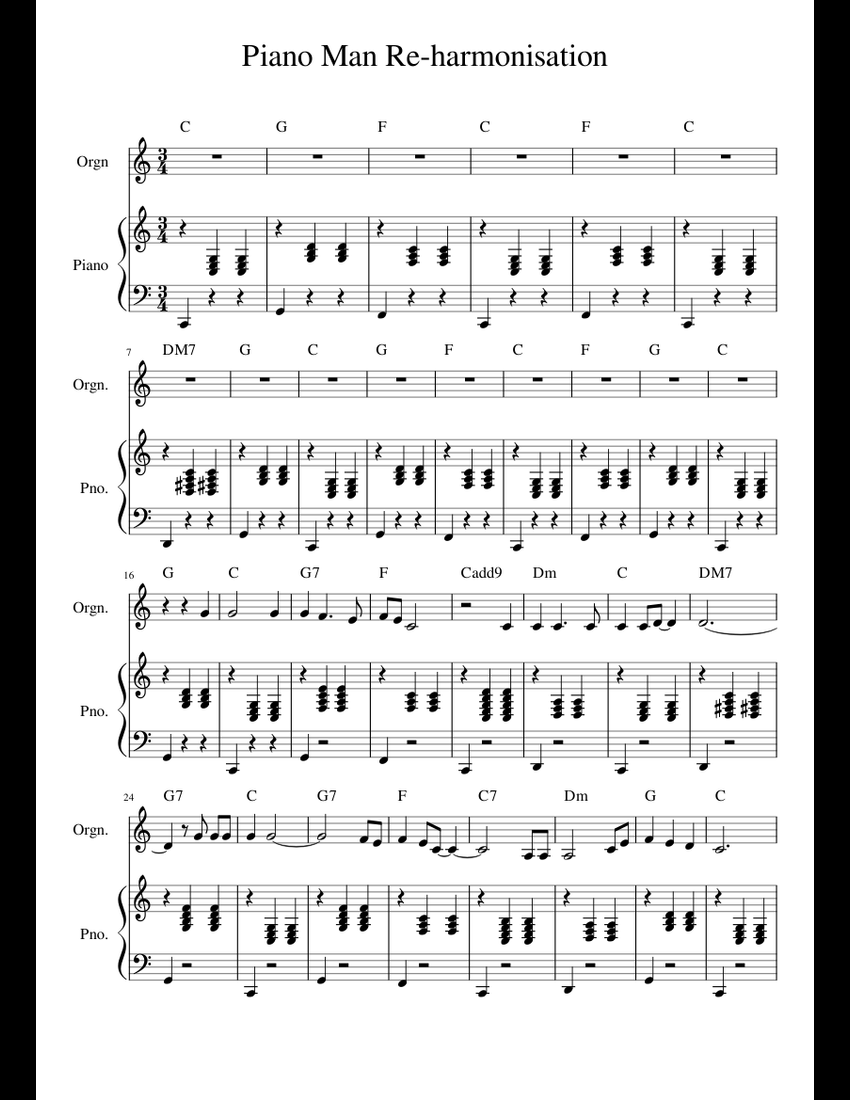 Piano Man Billy Joel - 17002480 sheet music for Piano, Organ download