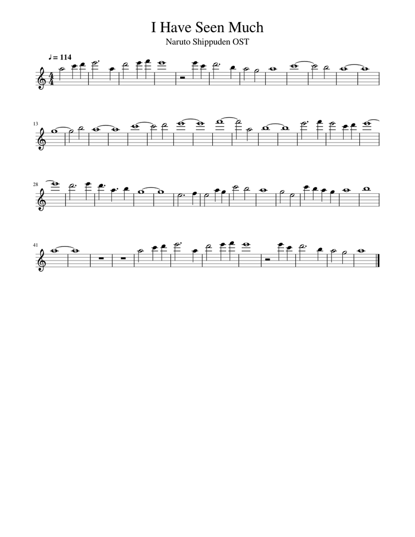 I Have Seen Much Naruto Shippuden OST Sheet music for Flute Download free in PDF or MIDI