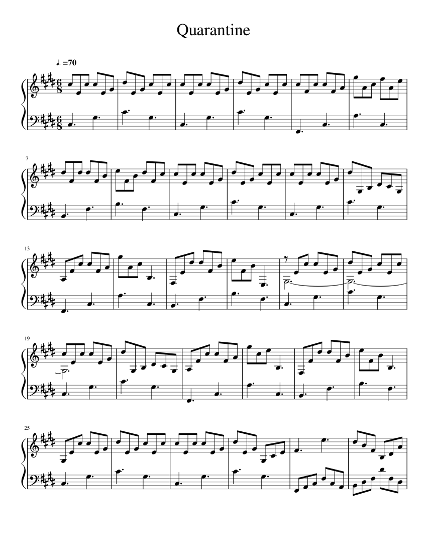 Quarantine First Man Sheet Music For Piano Download Free In
