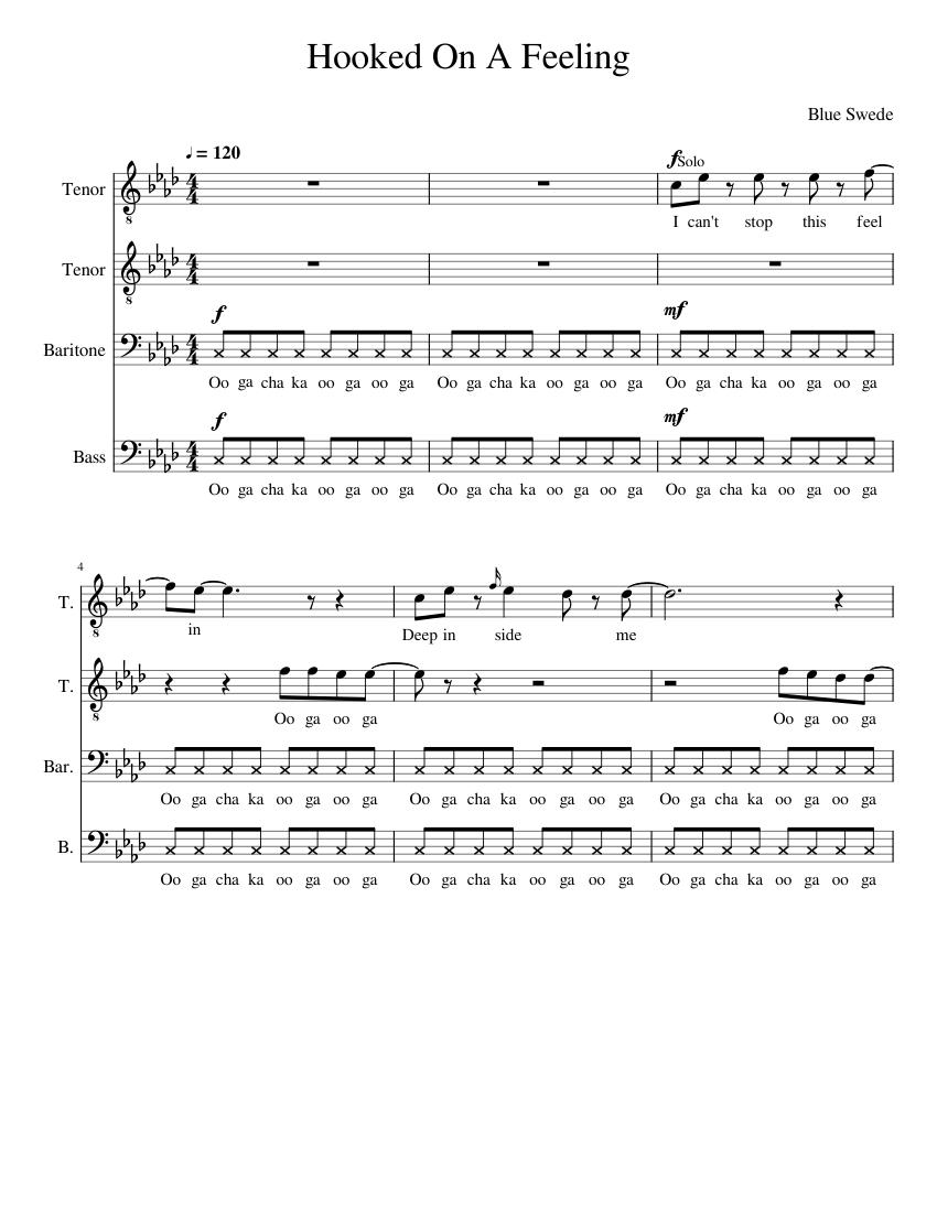 Hooked on a feeling sheet music for piano download free in pdf or