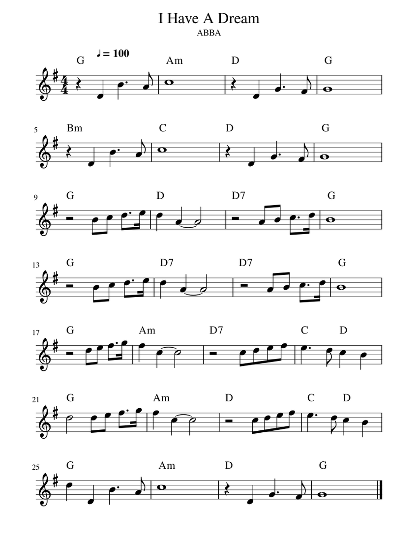 I Have A Dream Sheet music for Piano | Download free in PDF or MIDI
