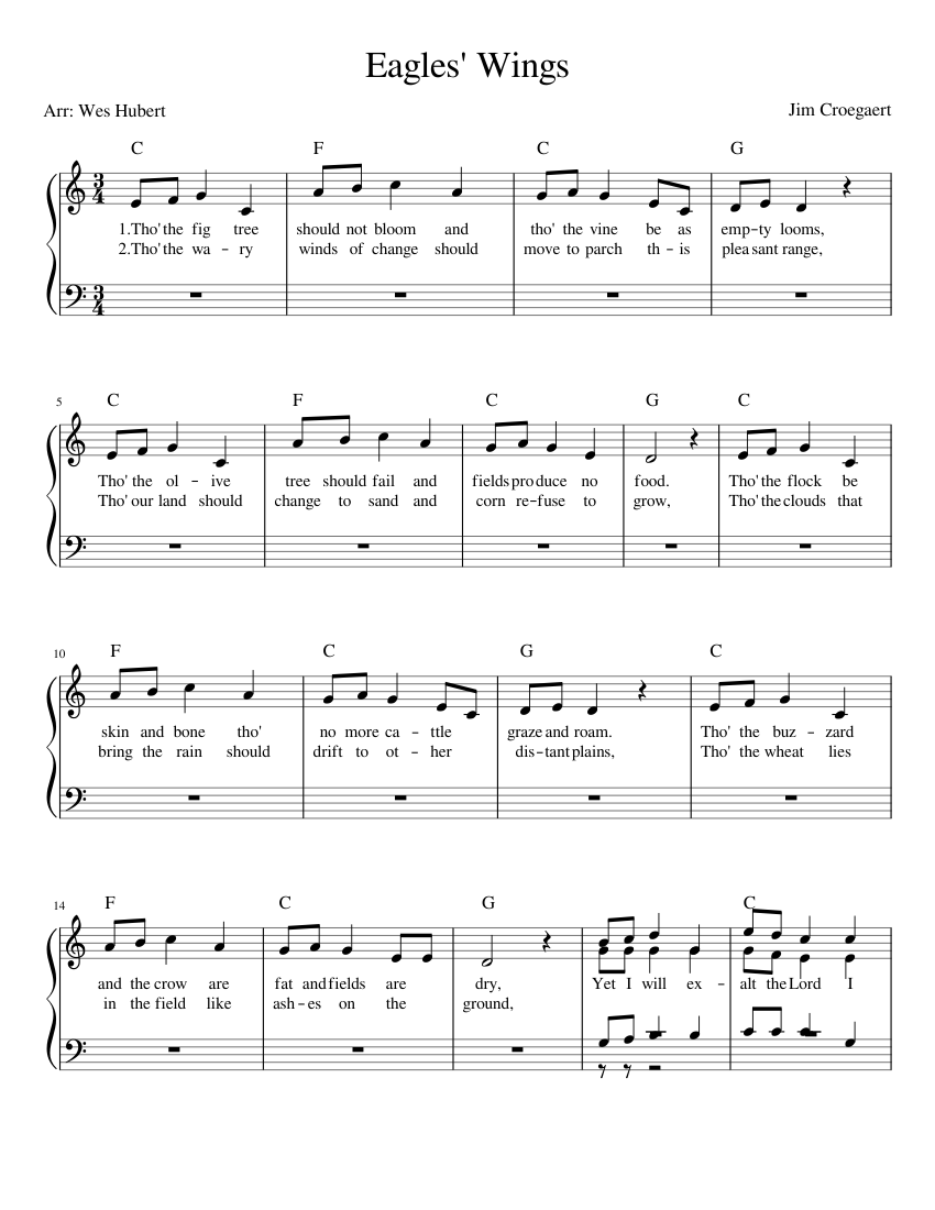 Eagles Wings sheet music for Piano download free in PDF or MIDI