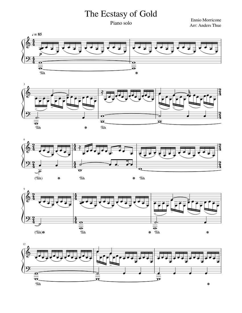 The Ecstasy of Gold Sheet music for Piano Download free