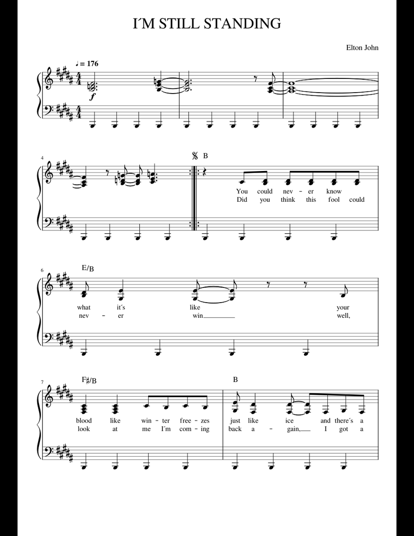I´M_STILL_STANDING[1] sheet music for Piano download free in PDF or MIDI