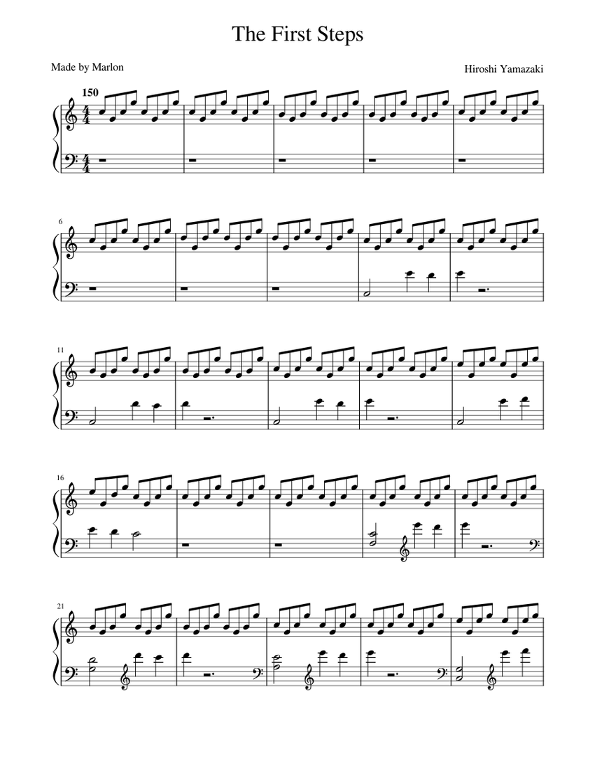 The First Steps Sheet music for Piano (Solo) | Musescore.com