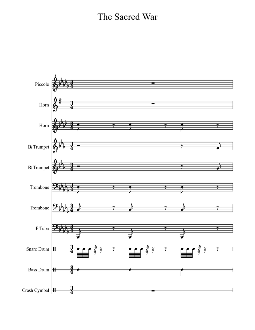 The Sacred War Sheet music | Download free in PDF or MIDI | Musescore.com