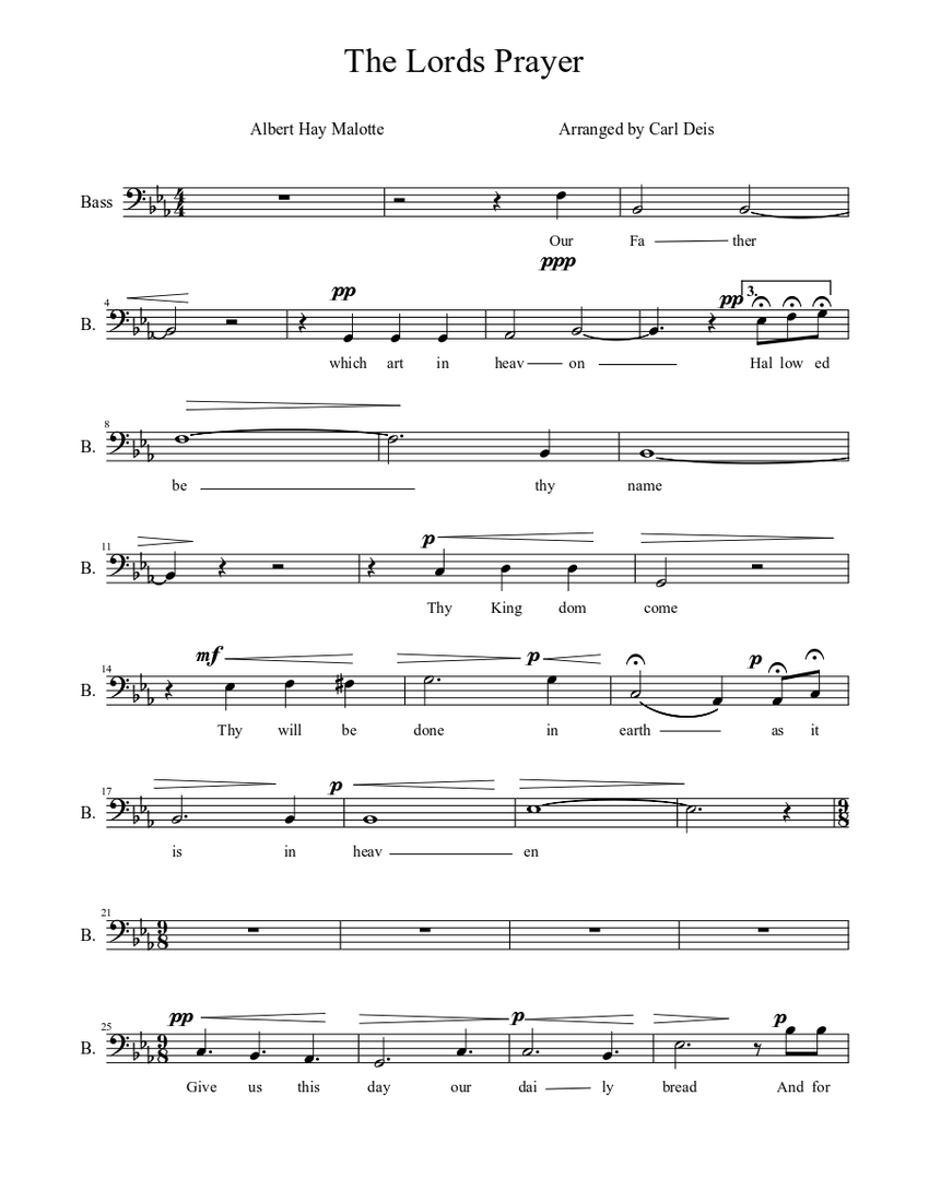 the lords prayer Sheet music | Download free in PDF or MIDI | Musescore.com