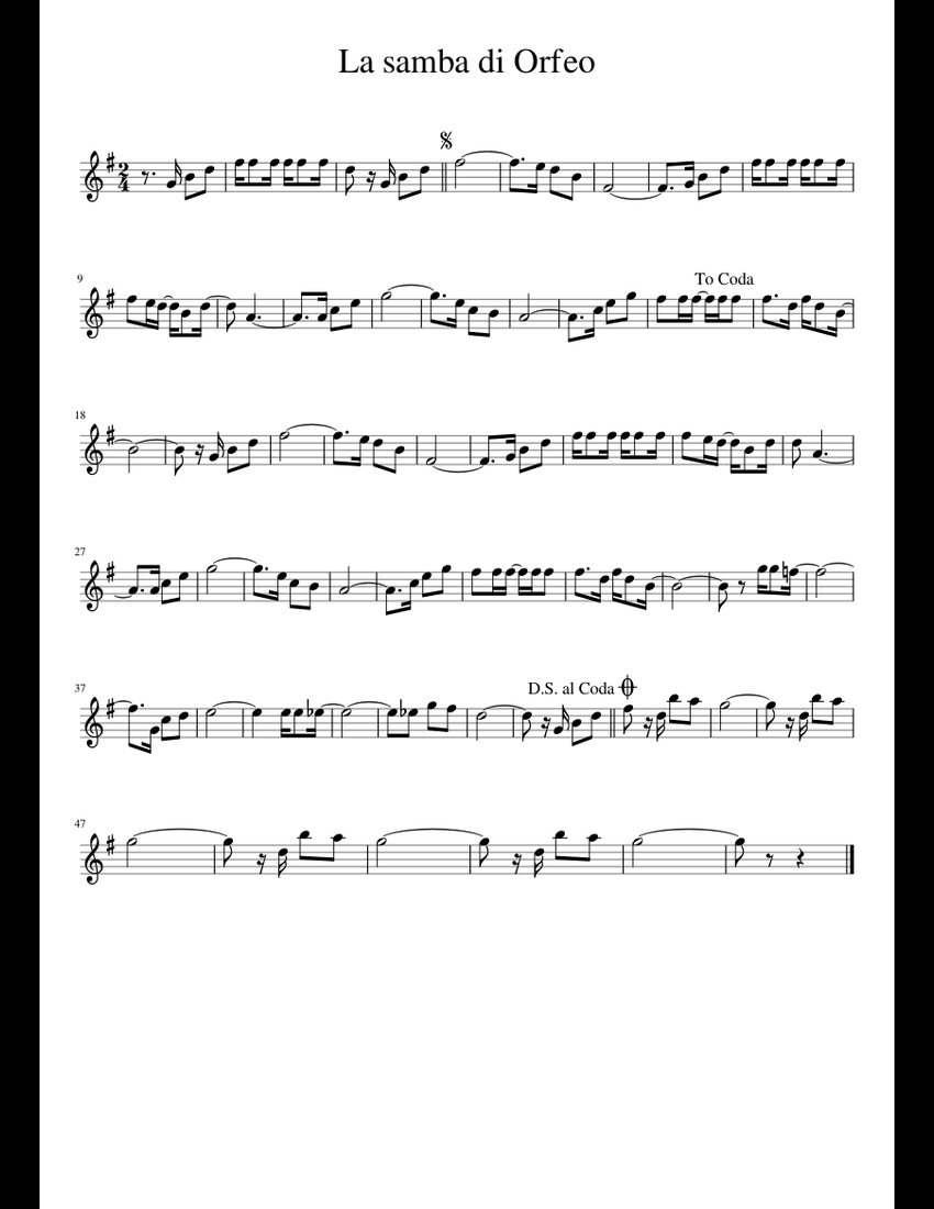 La samba di Orfeo sheet music for Trumpet download free in PDF or MIDI