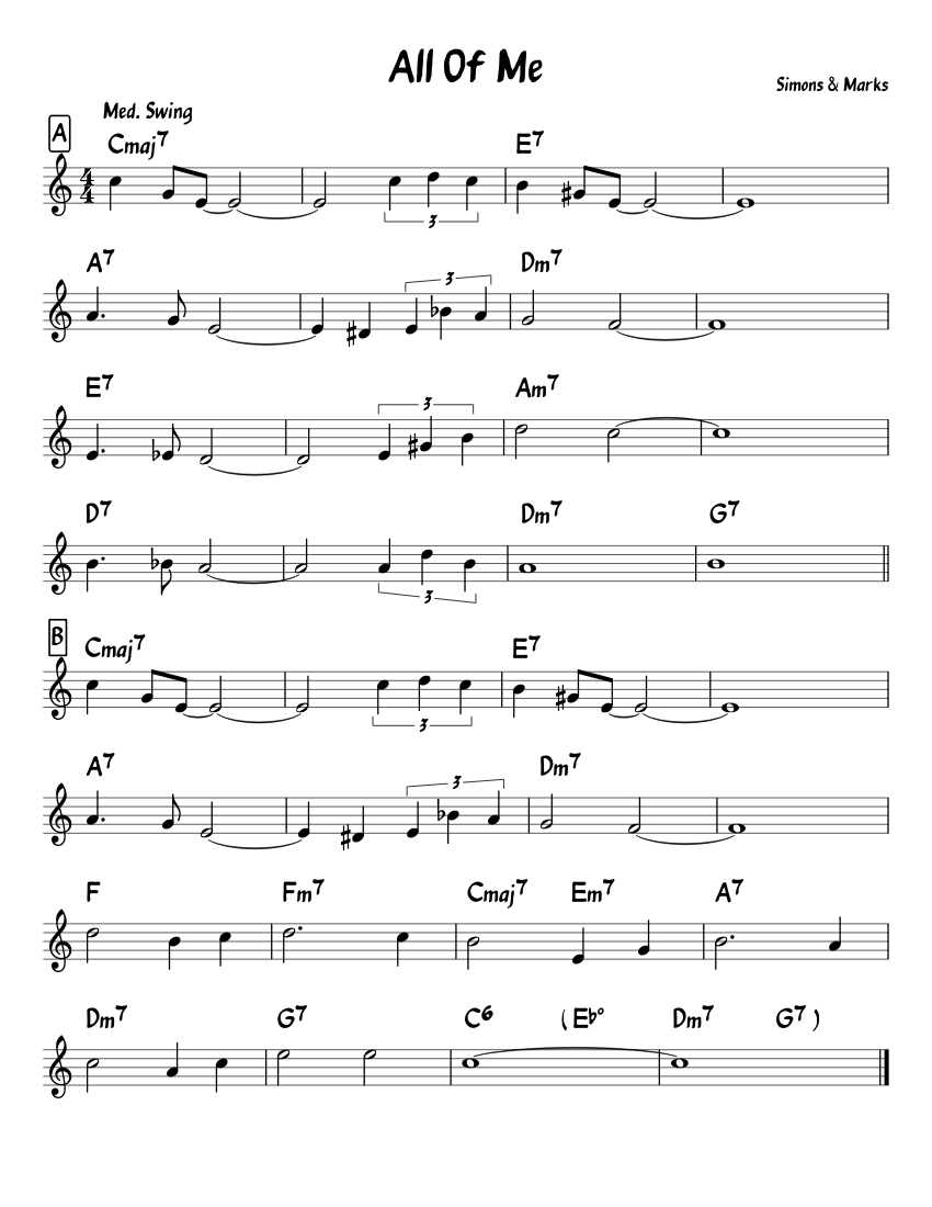 All Of Me Sheet music for Piano | Download free in PDF or MIDI