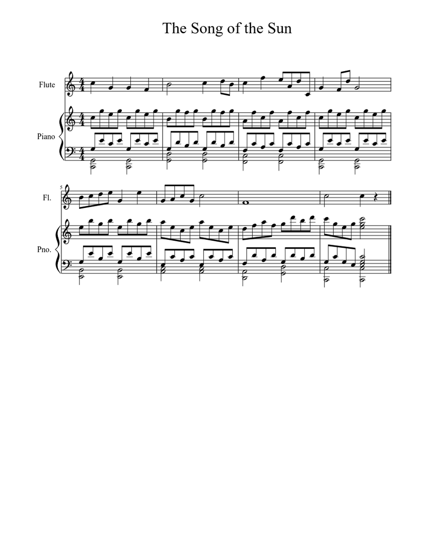 The Song of the Sun Sheet music | Download free in PDF or MIDI