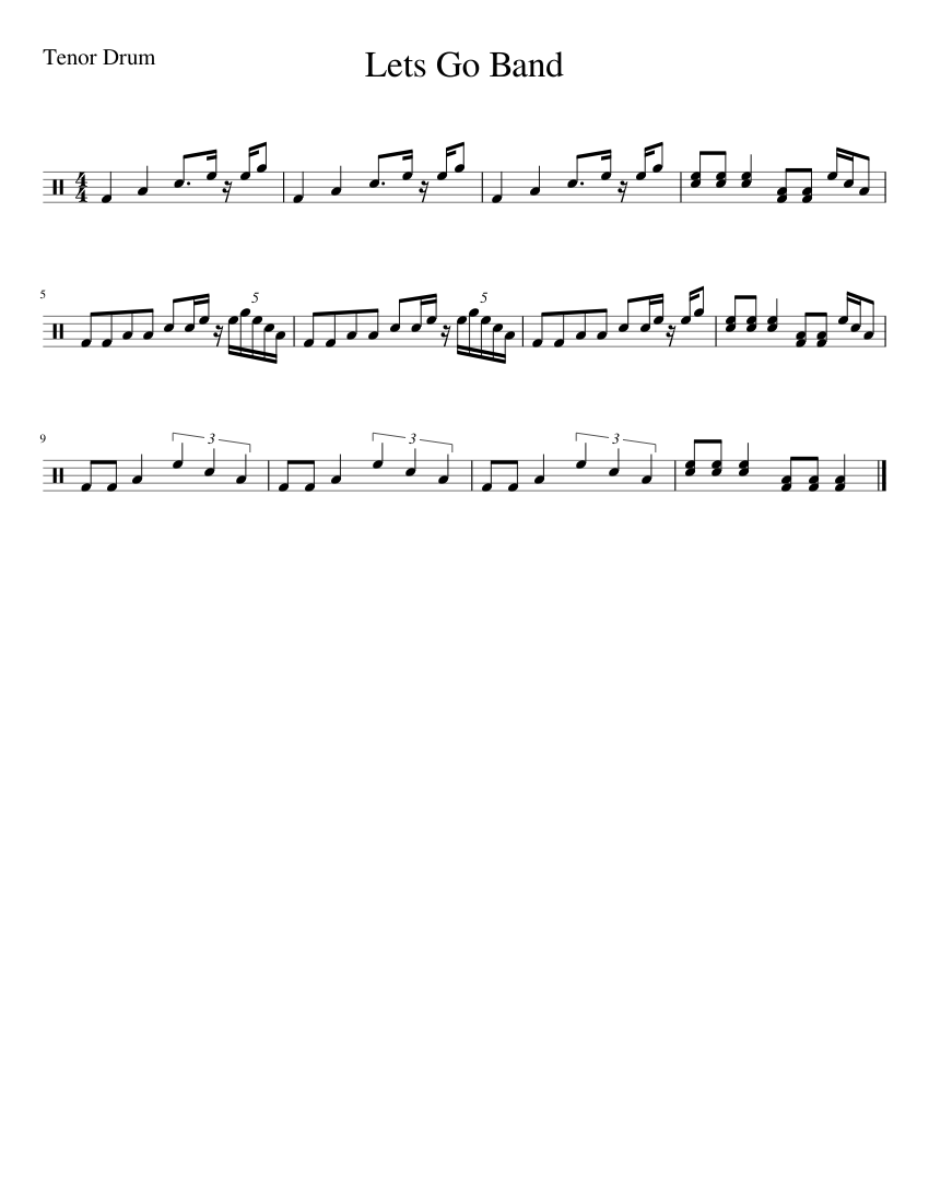 Lets Go Band sheet music for Percussion download free in PDF or MIDI
