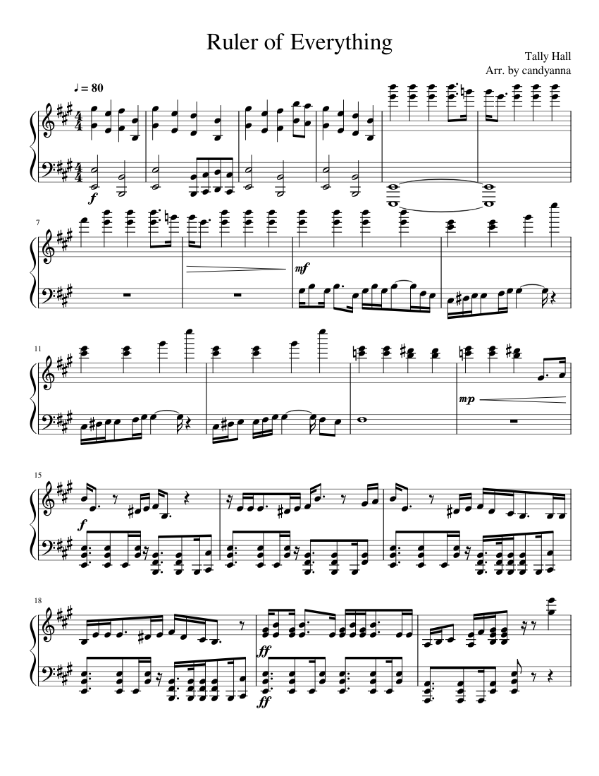 Ruler of Everything Sheet music for Piano (Solo) | Musescore.com