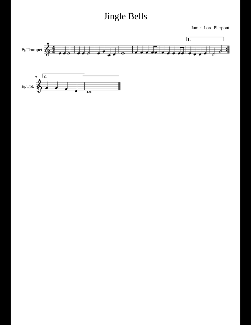 Jingle Bells Trumpet sheet music for Trumpet download free in PDF or MIDI