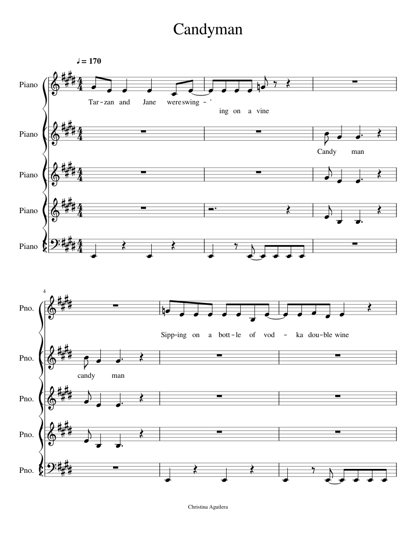 Candyman Sheet music for Piano (Mixed Quintet)