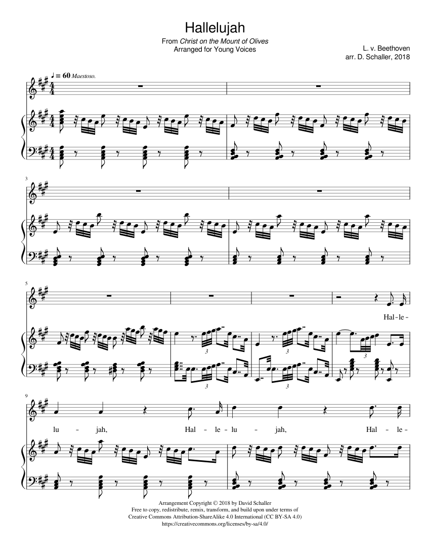 Hallelujah Sheet music for Piano, Vocals (Piano-Voice) | Musescore.com