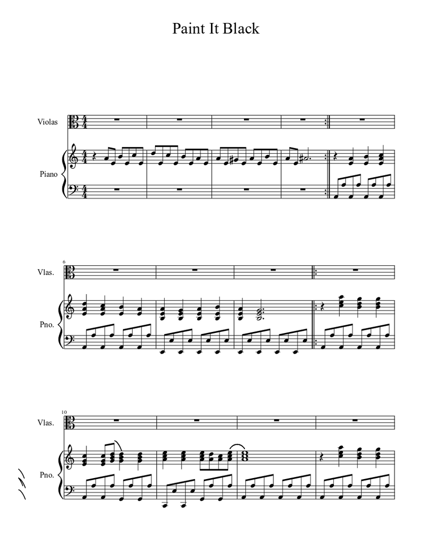 Paint It Black Sheet music | Download free in PDF or MIDI | Musescore.com