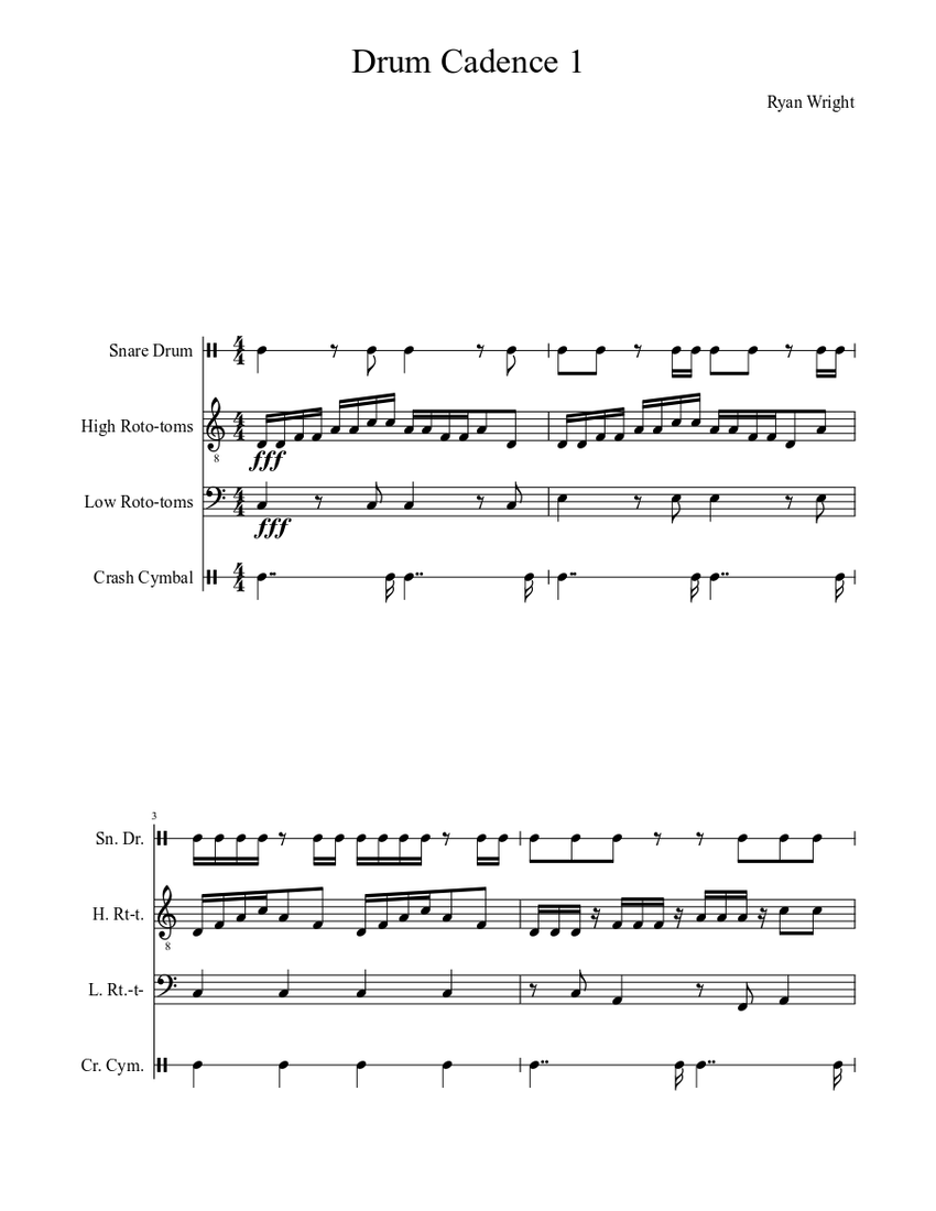 Drum Cadence 1 Sheet music