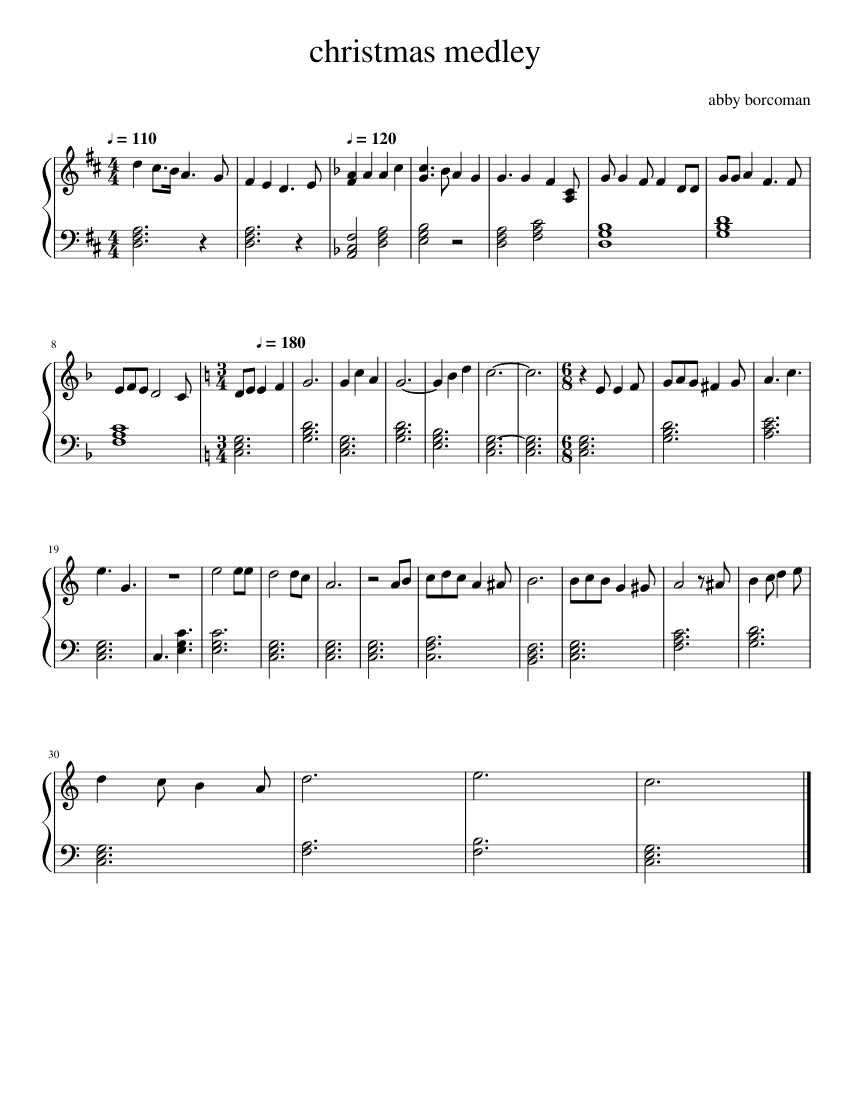 christmas_medley Sheet music for Piano (Solo) | Musescore.com