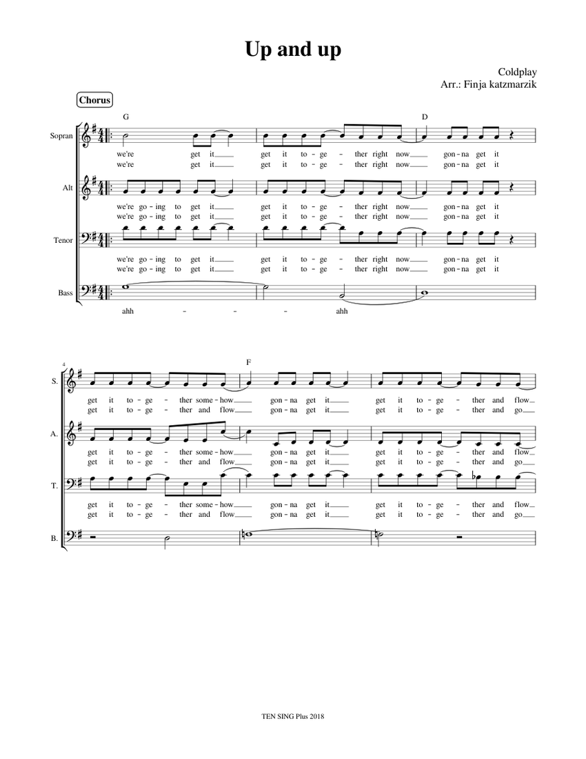 Up and up Sheet music for Piano | Download free in PDF or MIDI