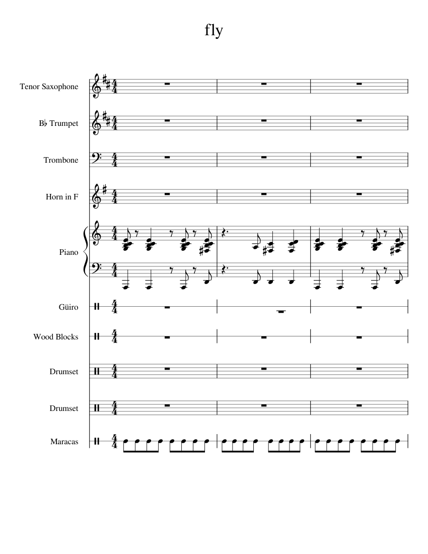 fly Me To The Moon Sheet music for Piano, Tenor Saxophone, Trumpet, Trombone | Download free in ...