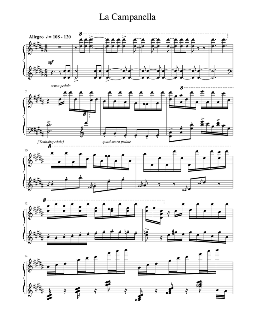 La campanella (Transcription) Sheet music for Piano | Download free in