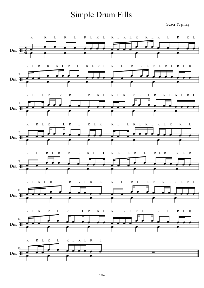 Simple Drum Fills Sheet music | Download free in PDF or MIDI ...