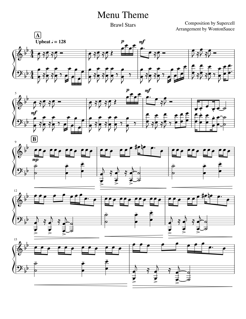 Brawl Stars - Menu Theme sheet music for Piano download ...