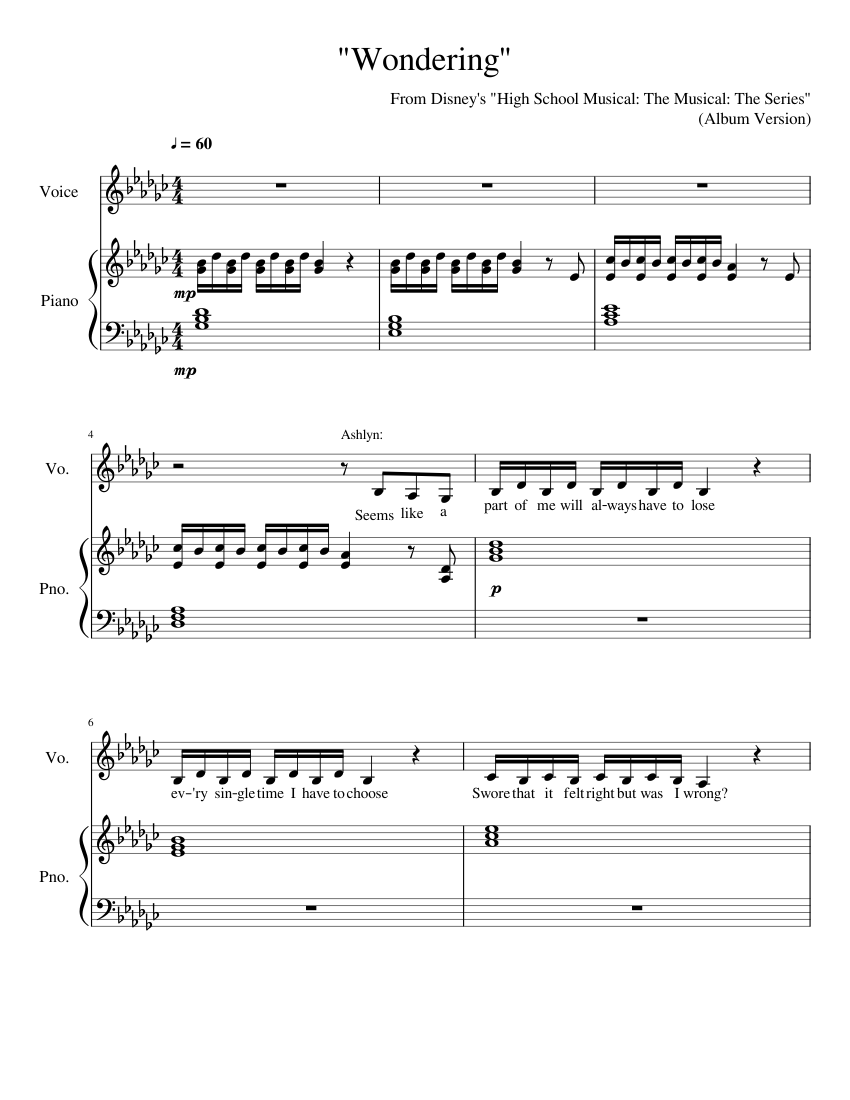 Wondering Sheet Music For Piano Voice Download Free In Pdf Or