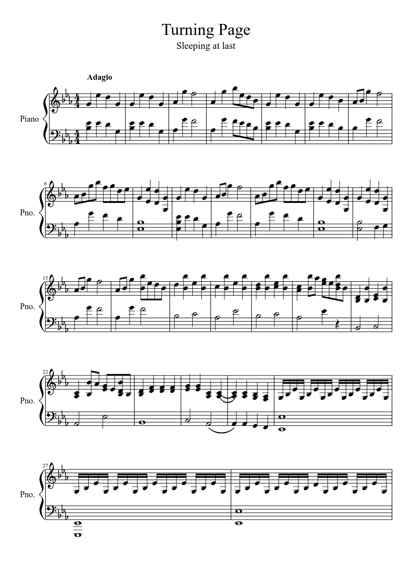 Sleeping at last - Turning Page sheet music download free in PDF or MIDI