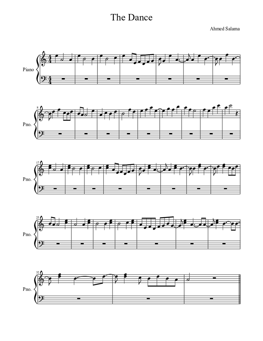 The Dance Sheet music for Piano (Solo) | Musescore.com