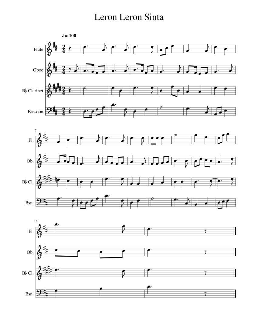 Leron Leron Sinta Filipino Folk Song Flute Notes Musi vrogue.co