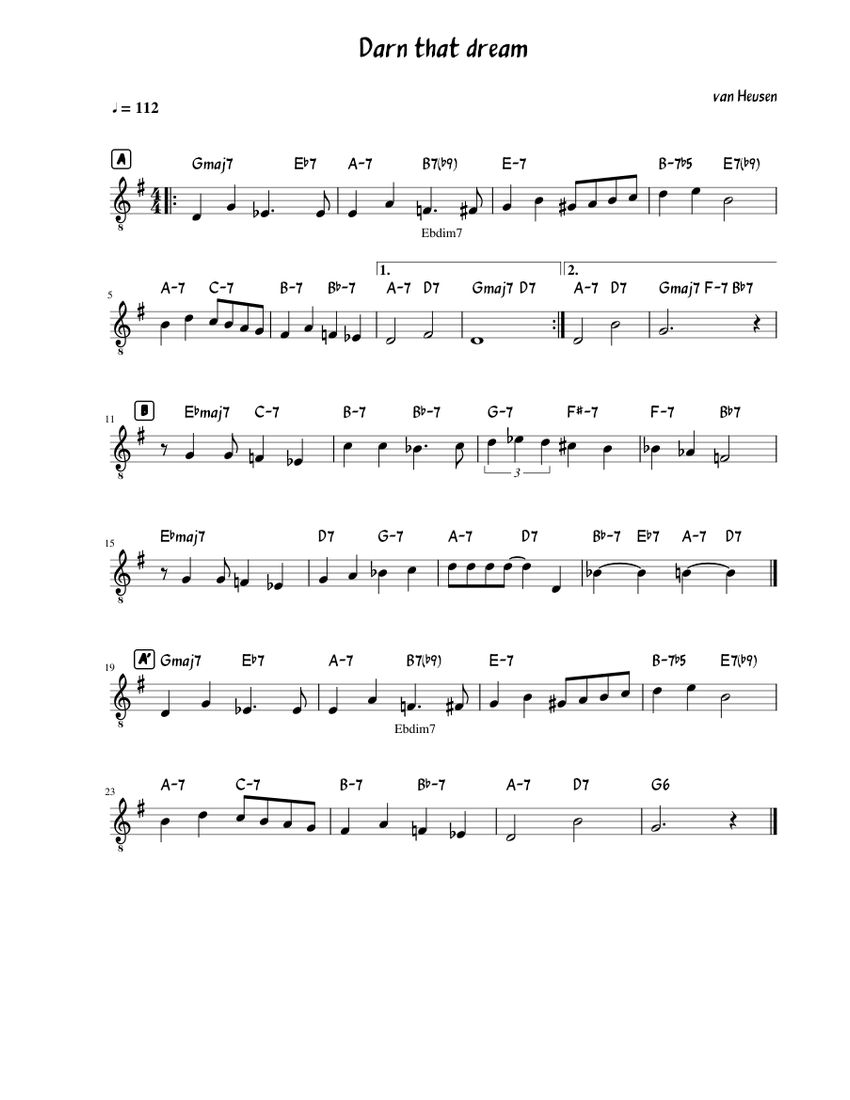 Darn That Dream Sheet Music For Guitar Download Free In Pdf Or Midi 0206