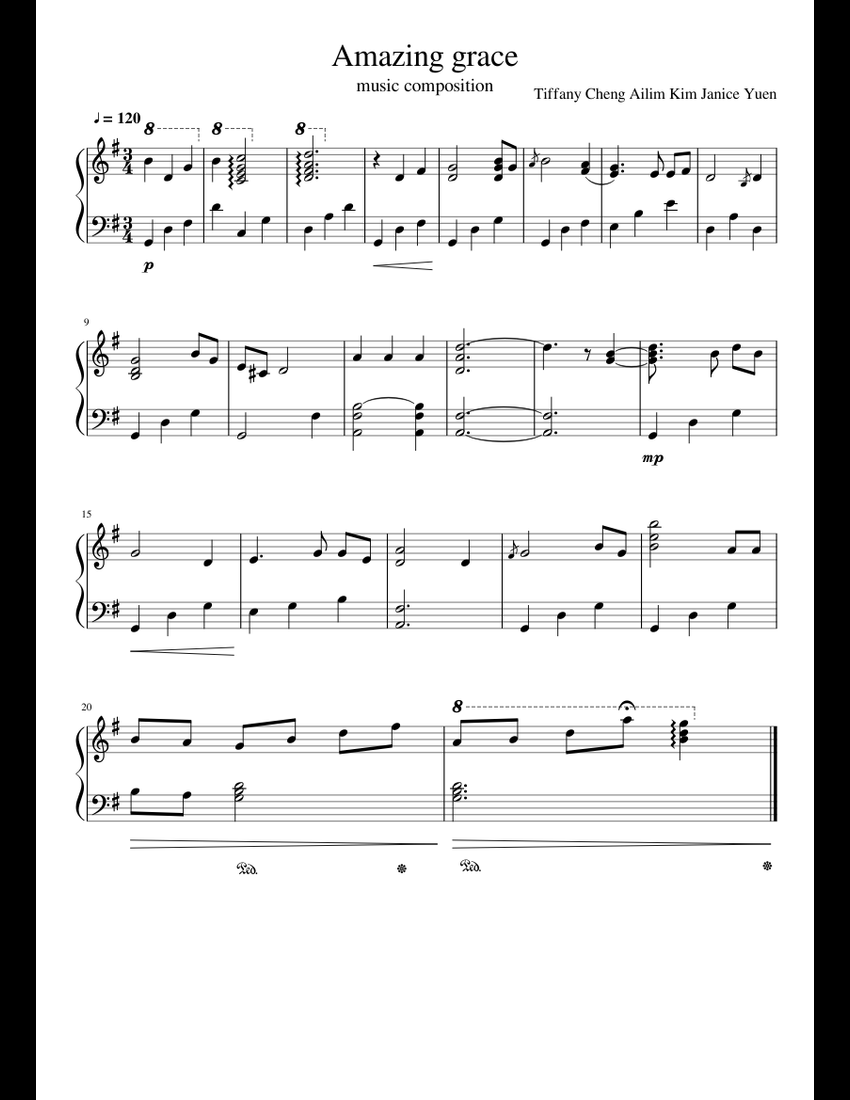 Amazing grace sheet music for Piano download free in PDF or MIDI