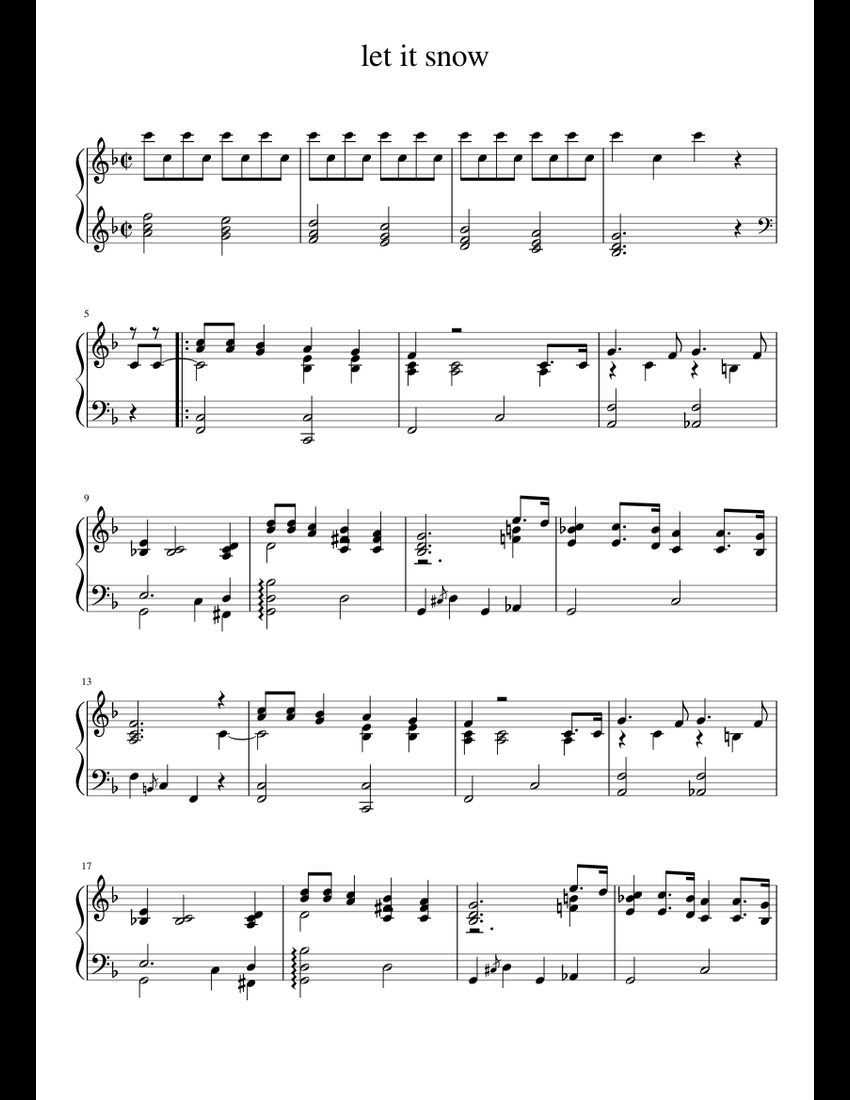 let it snow sheet music for Piano download free in PDF or MIDI