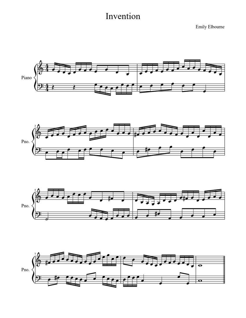 Invention! Sheet music | Download free in PDF or MIDI | Musescore.com