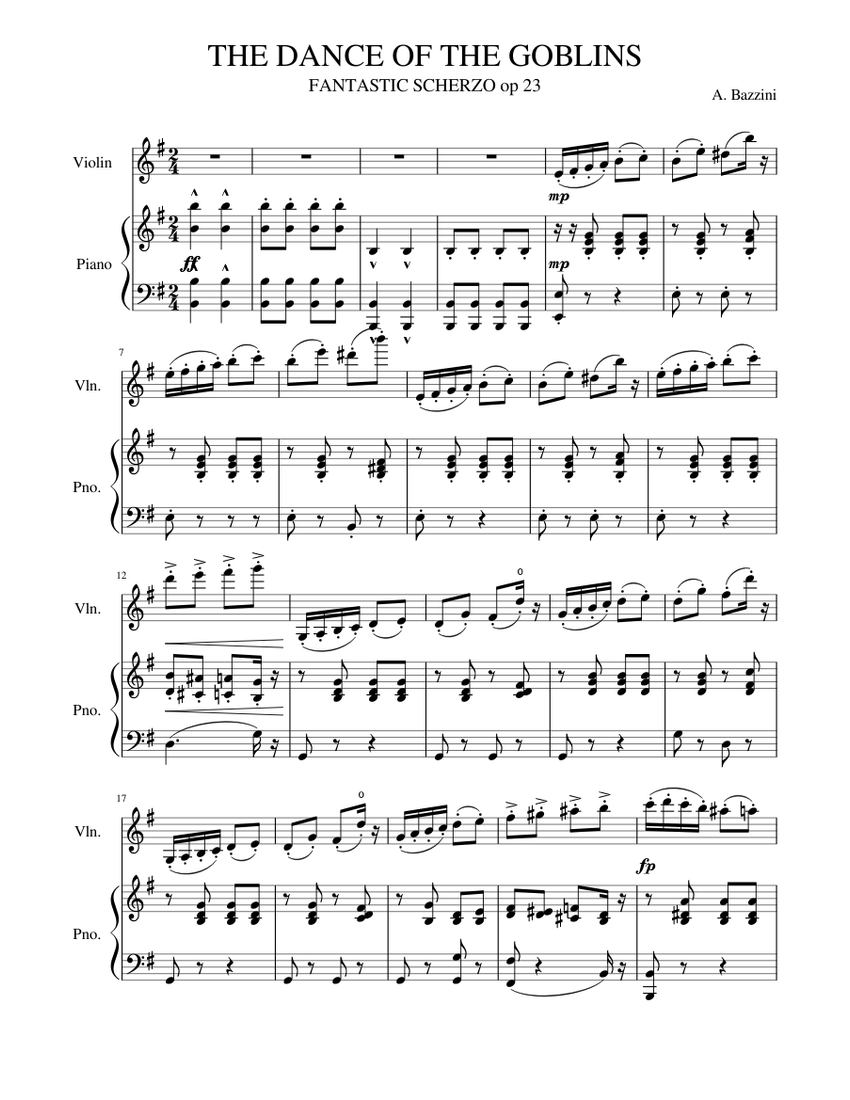 THE DANCE OF THE GOBLINS Sheet music for Piano Download