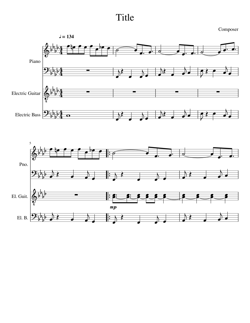 Pumped Up Kicks Sheet music for Piano, Guitar, Bass | Download free in ...