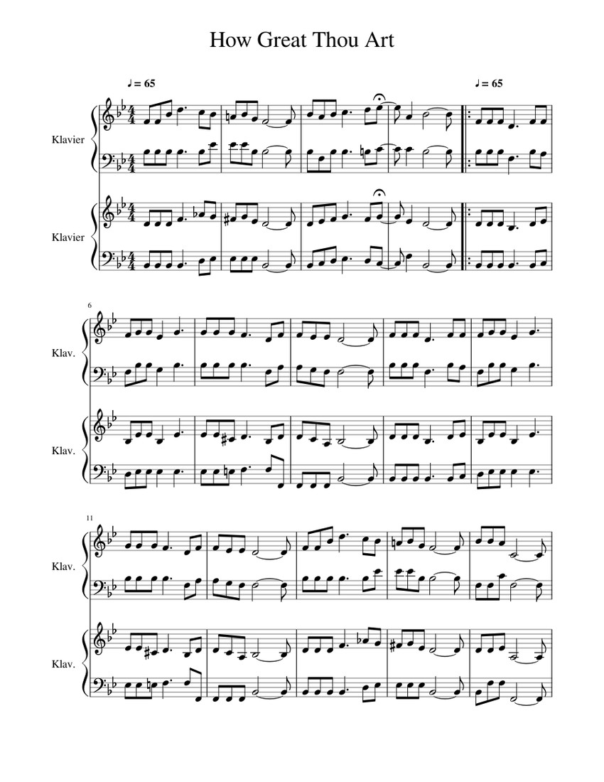 How Great Thou Art Sheet music for Piano Download free