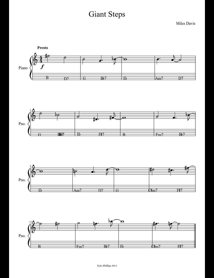 Giant Steps sheet music download free in PDF or MIDI