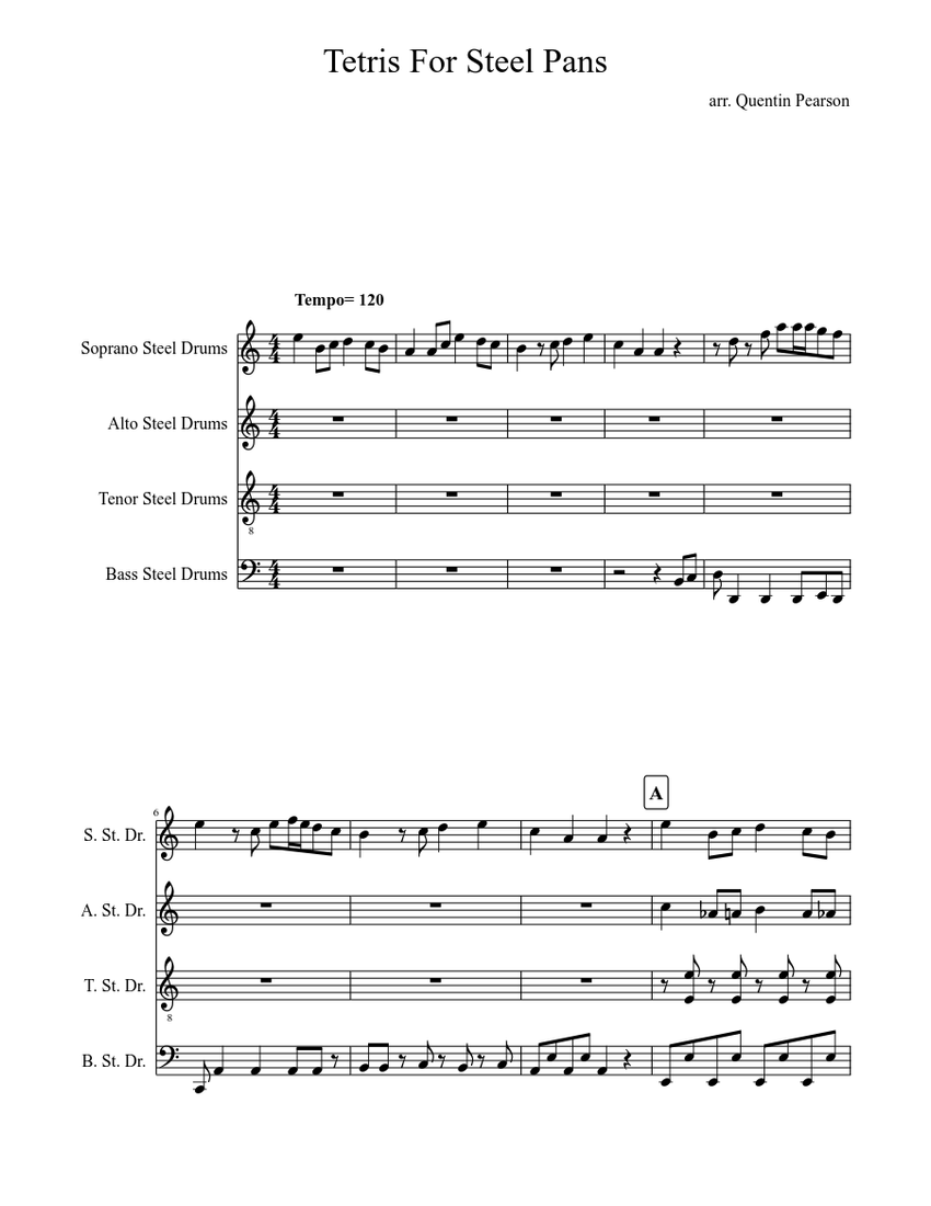 Tetris for Steel Pans Sheet music Download free in PDF or MIDI