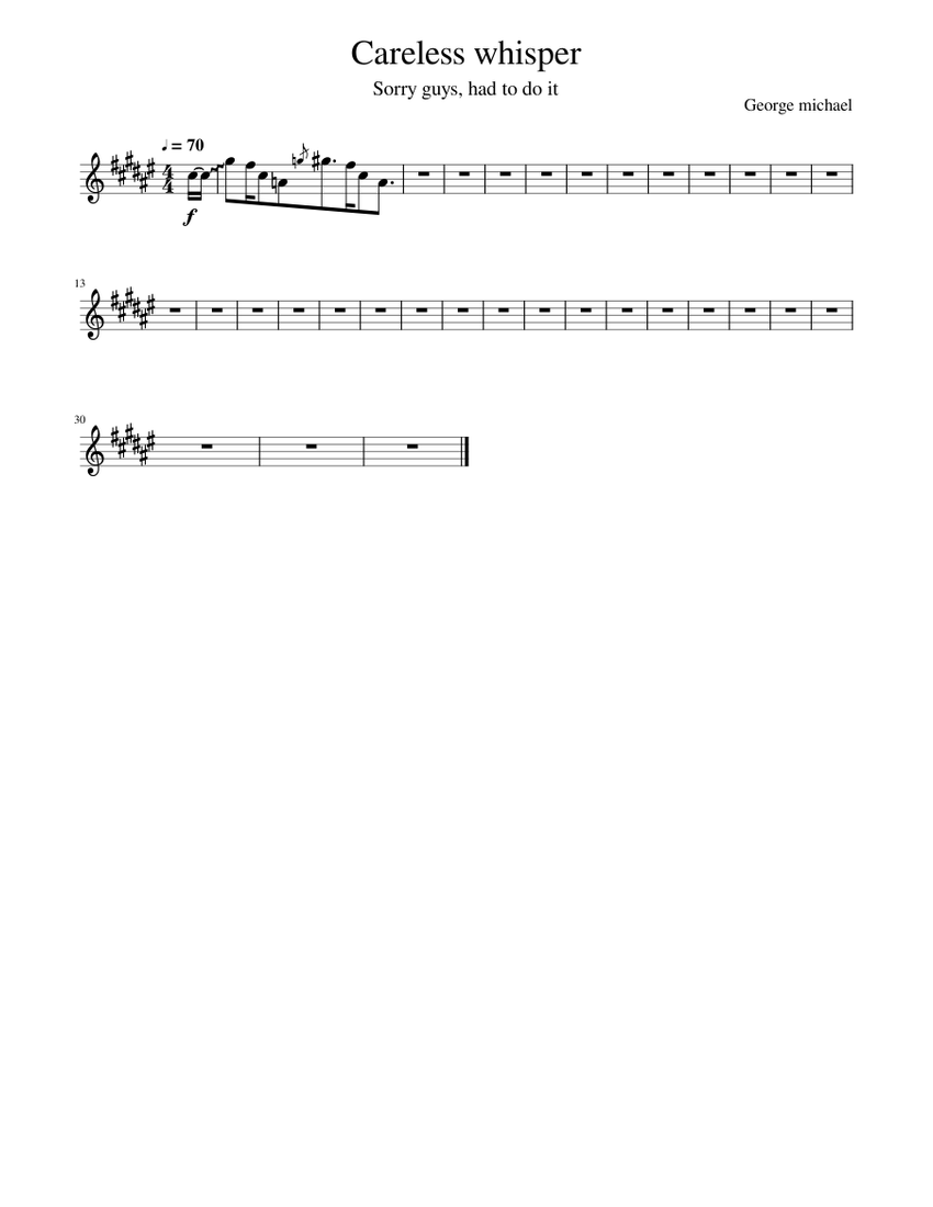 Careless whisper Sheet music for Saxophone (Alto) (Solo) | Musescore.com