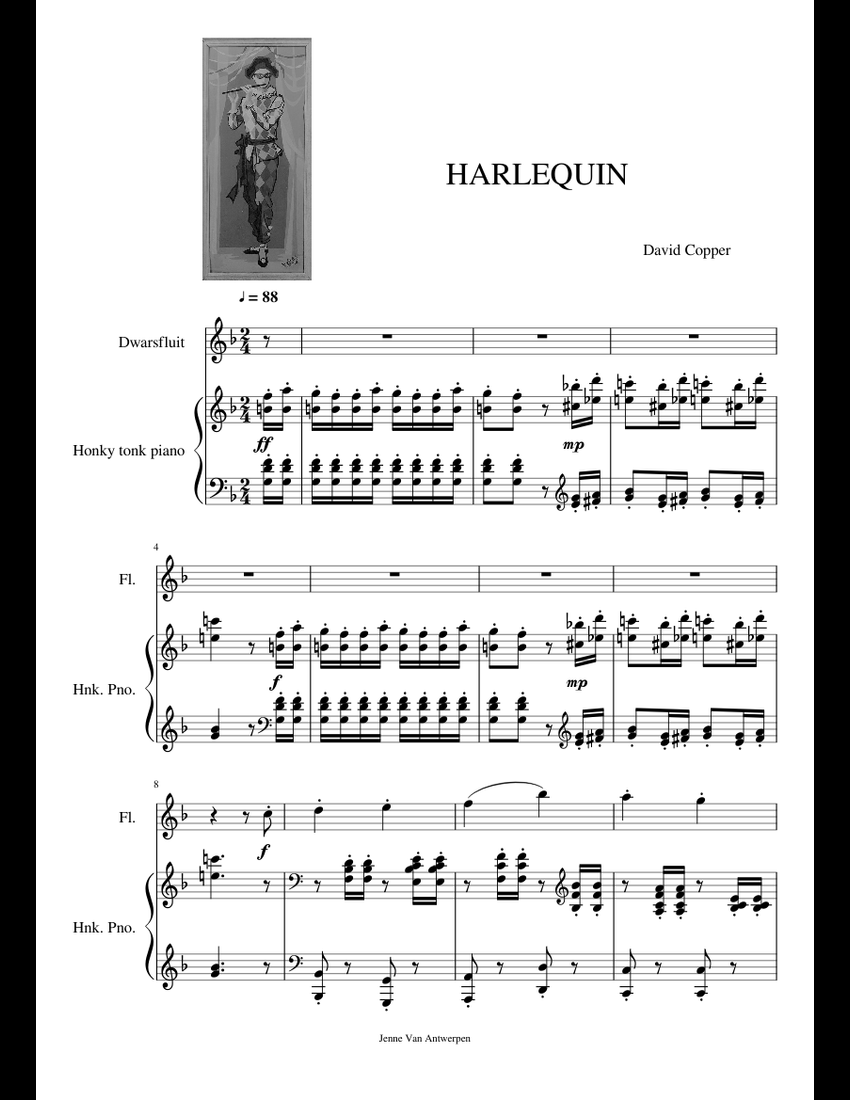 HARLEQUIN sheet music for Flute, Piano download free in PDF or MIDI