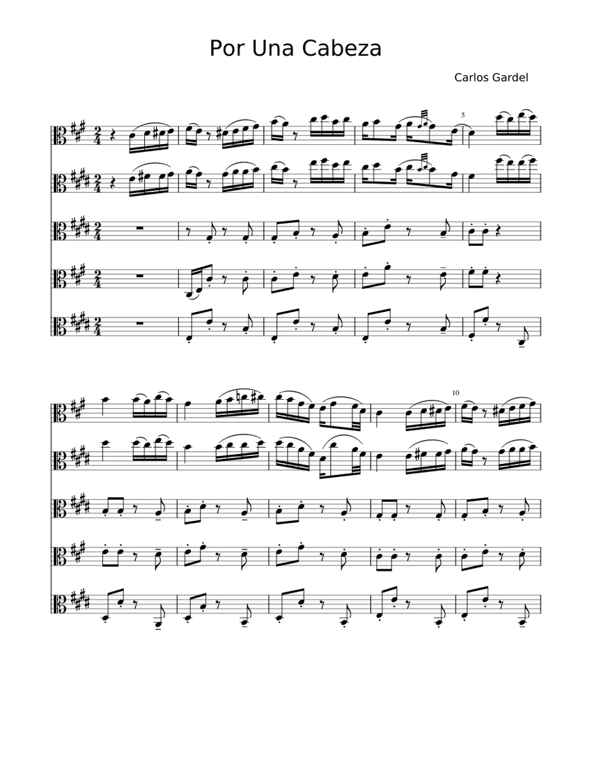 Por Una Cabeza Sheet music