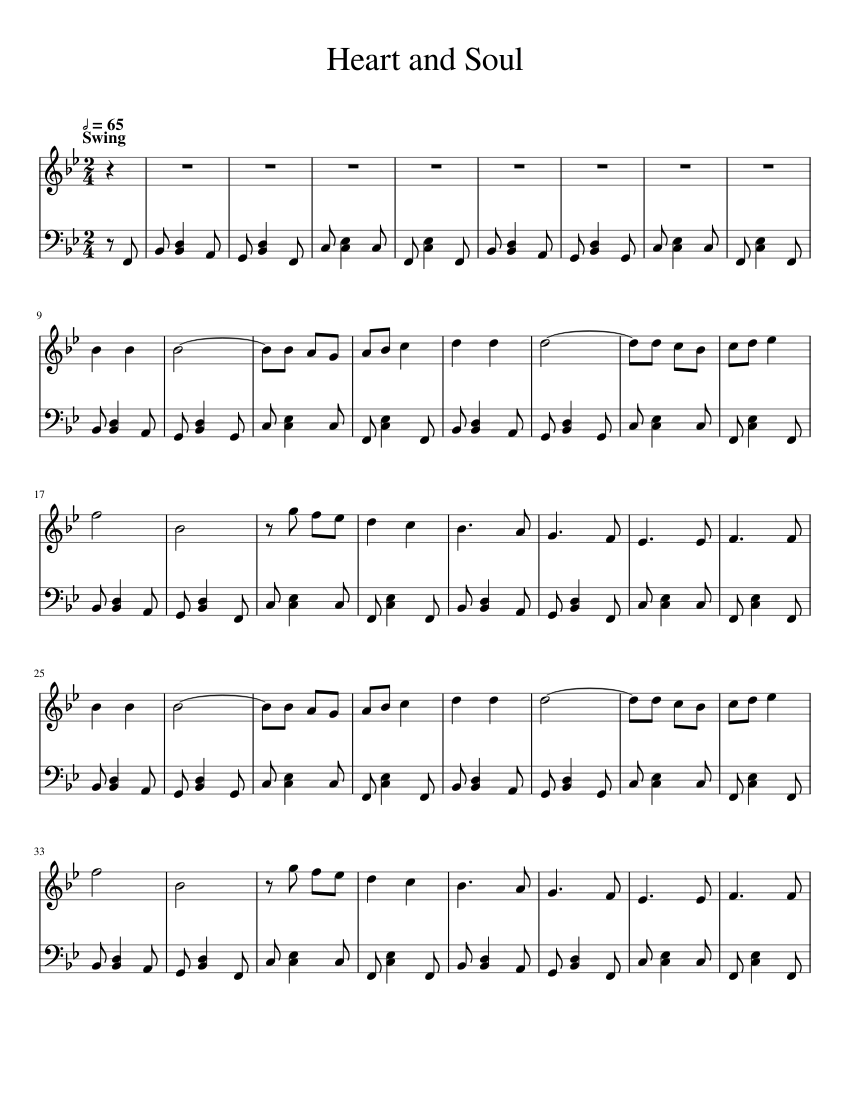 Heart and Soul Sheet music for Piano (Solo) | Musescore.com