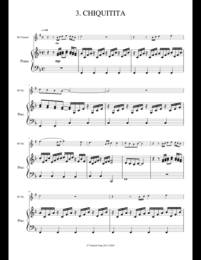 ABBA - Chiquitita sheet music for Piano, Trumpet download free in PDF