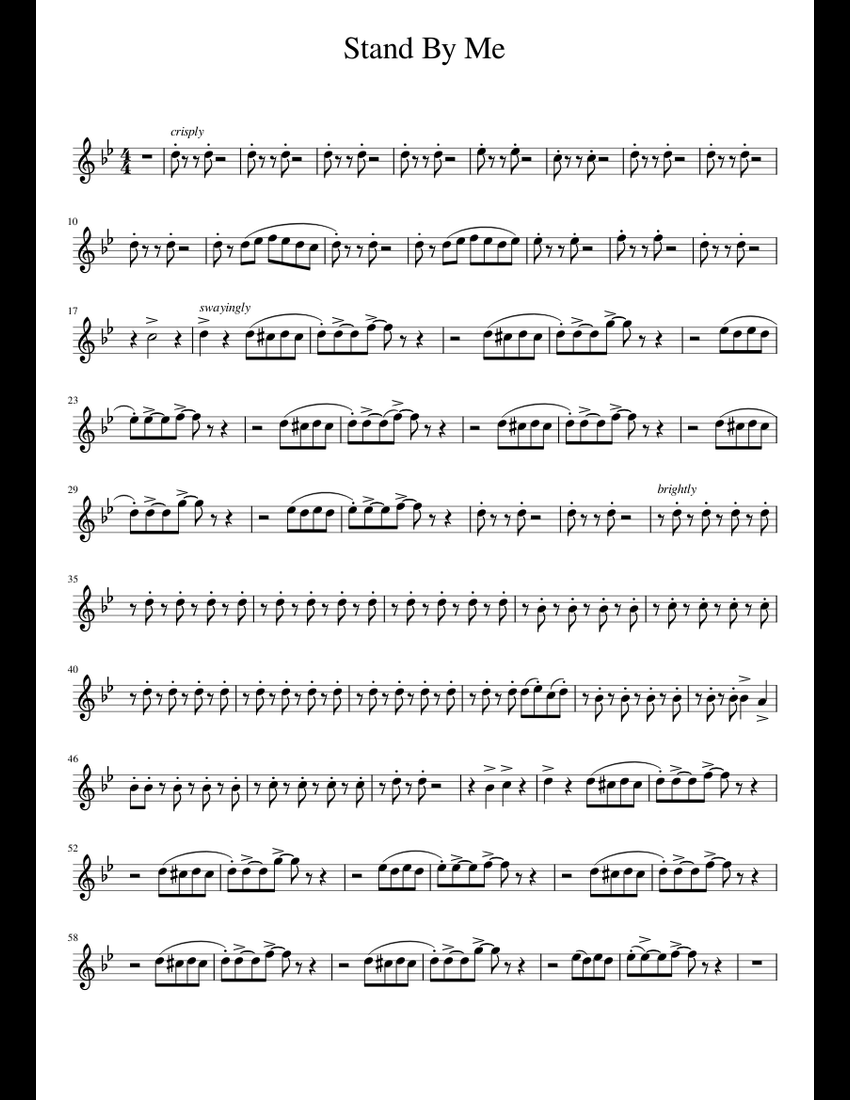 Stand_By_Me sheet music for Tenor Saxophone download free in PDF or MIDI
