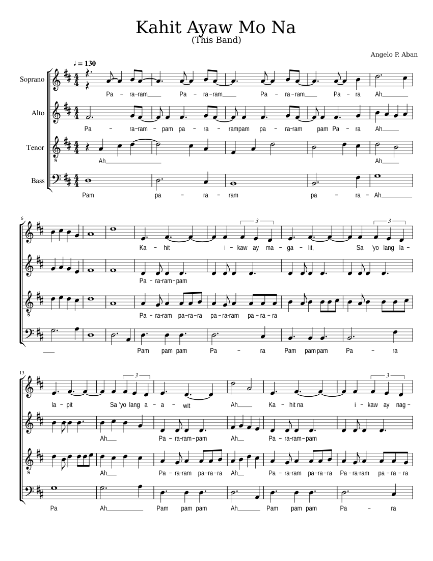 Kahit Ayaw Mo Na Basic Chords Kahit Ayaw Mo Na Basic Chords
