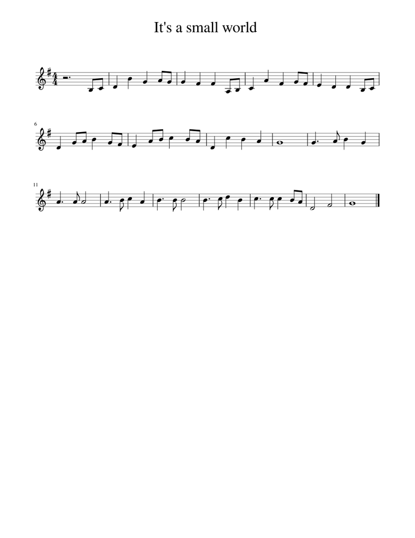 It s a small world Sheet music for Violin | Download free in PDF or