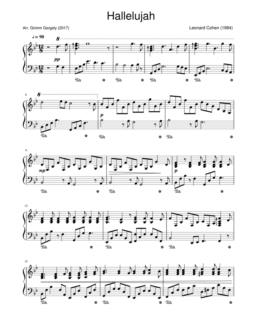 Hallelujah - Leonard Cohen Sheet music for Piano | Download free in PDF