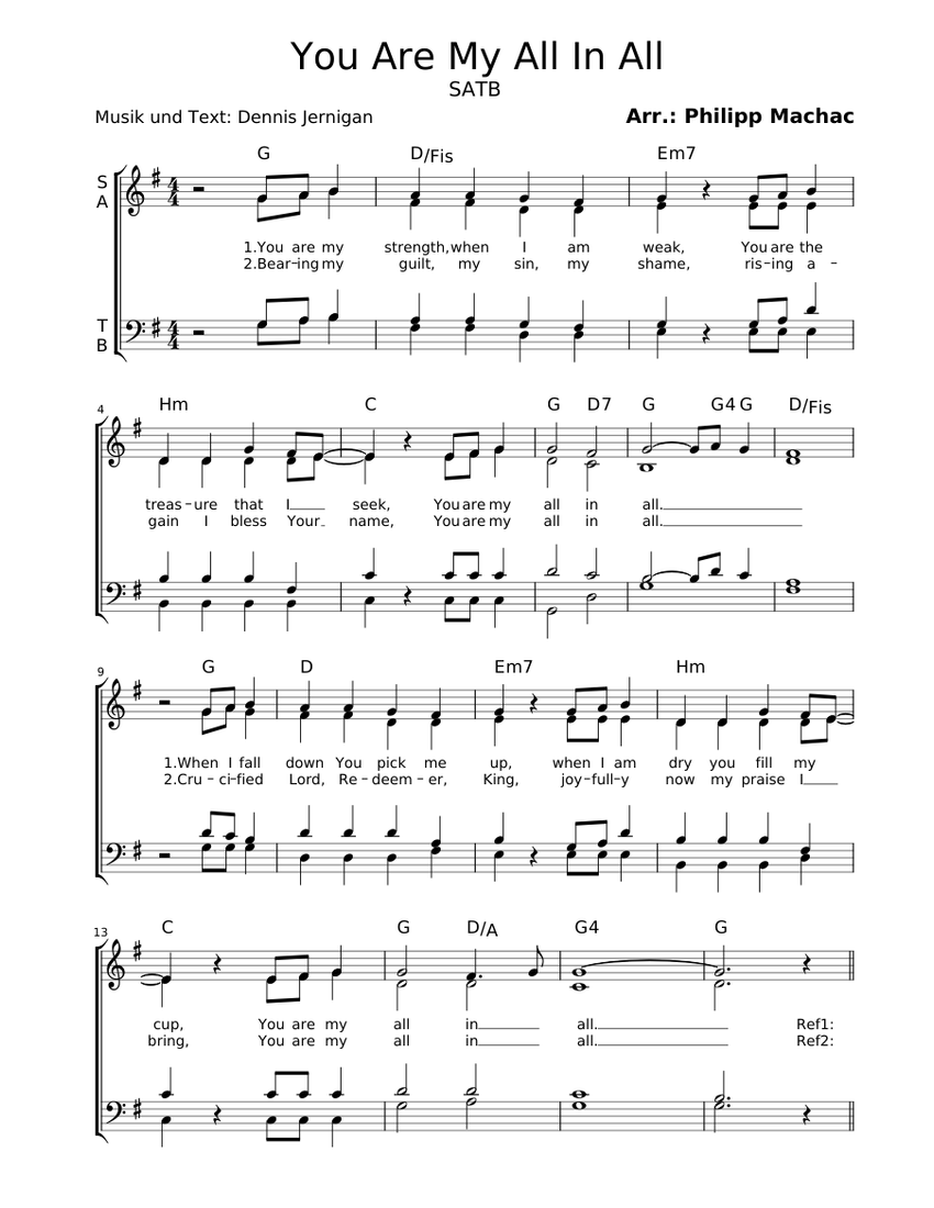 You Are My All In All Sheet music for Vocals (SATB) | Musescore.com